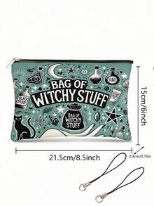 Goth Mysterious Makeup Bag Zippered Cosmetic Storage Pouch For Men And Women Halloween Toiletry Bag For Travel Fall Home Decor Wedding Room Dorm Camping Birthday Gift Travel Daily Outdoor Back To School Essential Accessory - Multicolor - View 11