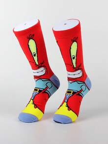 SpongeBob SquarePants 5/3/2/1雙中性趣味卡通印花襪，適合日常穿著、旅行、學校，低筒短襪，學生船襪。絕佳禮物，聖誕禮物、旅行禮物、婚禮禮物、聖誕派對禮物，送給媽媽的禮物、男士生日禮物、爸爸禮物、新年禮物、送給朋友的趣味禮物 - 彩色 - 查看 5