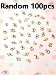 5/10/15/20/30/50pcs Random Multicolor Gothic/Punk Metal Love & Devil's Eye Pendant, Suitable For DIY Necklace, Bracelet, Earring, Keychain, Phone Chain, Couples's Gift, Jewelry Making - Multicolor - View 32