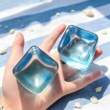 Tachimi 1pc Mini Ice Cube Shaped Soft Squeeze Slow Rebound Stress Toy, Desktop Decompression Squeeze Toy, Cool Design, Suitable For Desktop Collection And Home Decor, Individually Packaged, Random Shipment - Multicolor - View 4