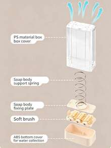 Convenient Soap Foamer - Transparent Soap Storage Box, No Hand Scrubbing Needed, Automatic Spring Bracket + Drainage Function, Suitable For Underwear, Clothing, Shoes, Socks, Pants, Towels, Bed Sheets, Home Cleaning Scenarios, Travel Essentials, Household Items, School, Soap Holder - Multicolor - View 8