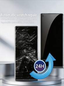 3Pcs Anti Peeping Hydrogel Film Explosion-Proof Scratch Resistant Privacy Phone Screen Protector Compatible With Xiaomi/ Note 15/ Reno/Honor Magic 8 Pro Lite/Compatible With Tecno Various Curved Surface Models With Smooth Touch Automatic Adsorption Friendly Shell Anti Spy Does Not Support Fingerprint Recognition - Black - View 5