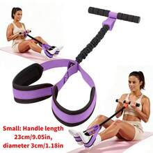 Upgraded Resistance Band With Handles, Handles Available In 29cm/11.4in And 23cm/9.05in, Soft Foam Fabric Foot Pedal, Seated Exercise Equipment For Abdomen, Waist, Arms, Core/Abs And Legs - Multicolor - View 12