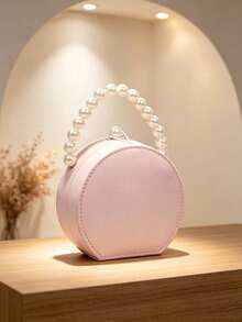 1pc/6pcs Portable Round Jewelry Box, Pearl Handle, PU Leather Mini Jewelry Organizer, Divided Soft Lining Storage Box, Scratch-Resistant Travel Jewelry Case, Compact Storage For Rings Earrings Necklaces, Ideal Gift For Women - Multicolor - View 12