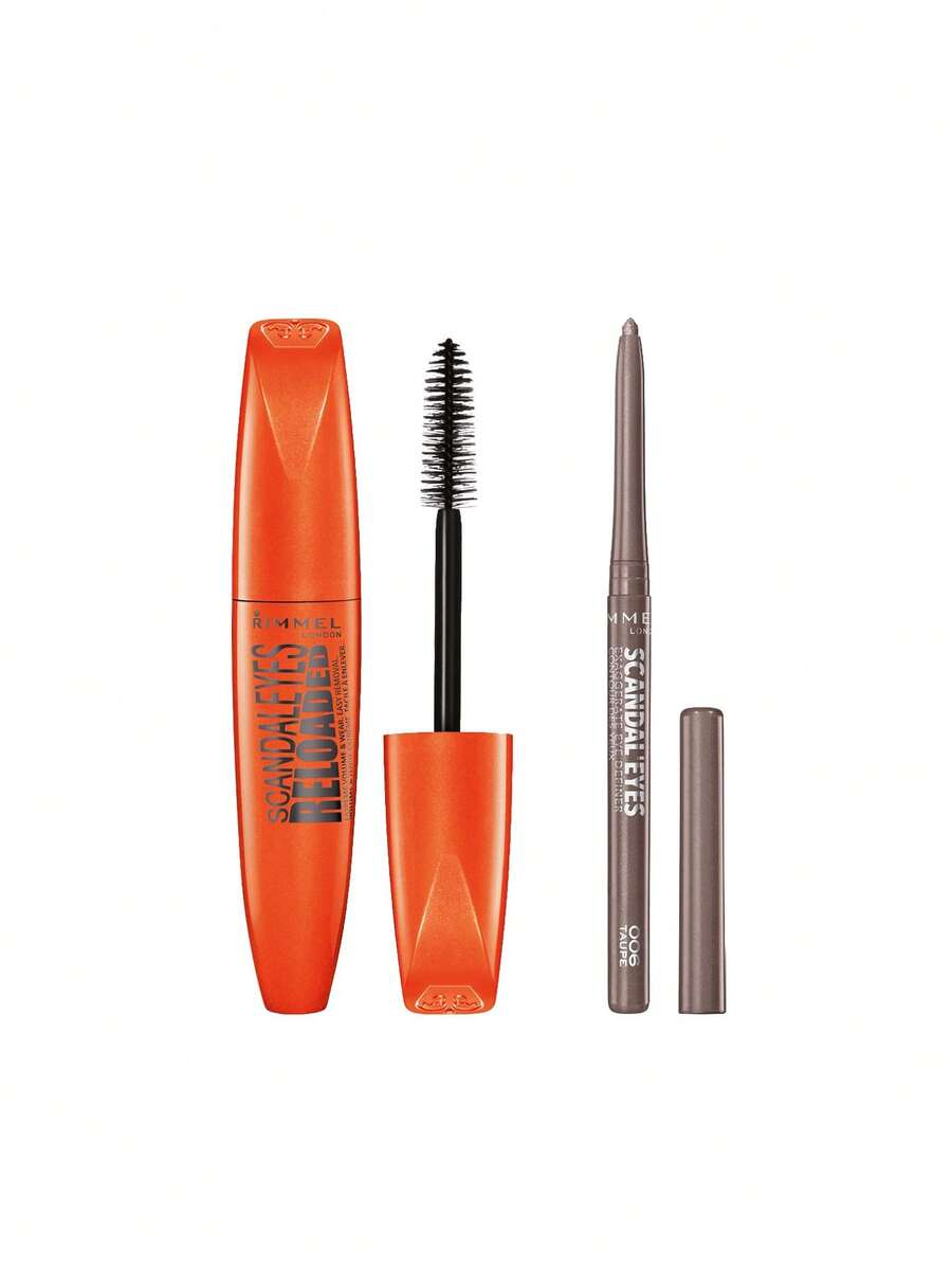 Rimmel [Bundle] ScandalEyes Reloaded Mascara Black 1.2 ml + Exaggerate Eye Definer 006 Taupe 0.35 g - Braun Schwarz + 006 Taupe - Übersicht 1
