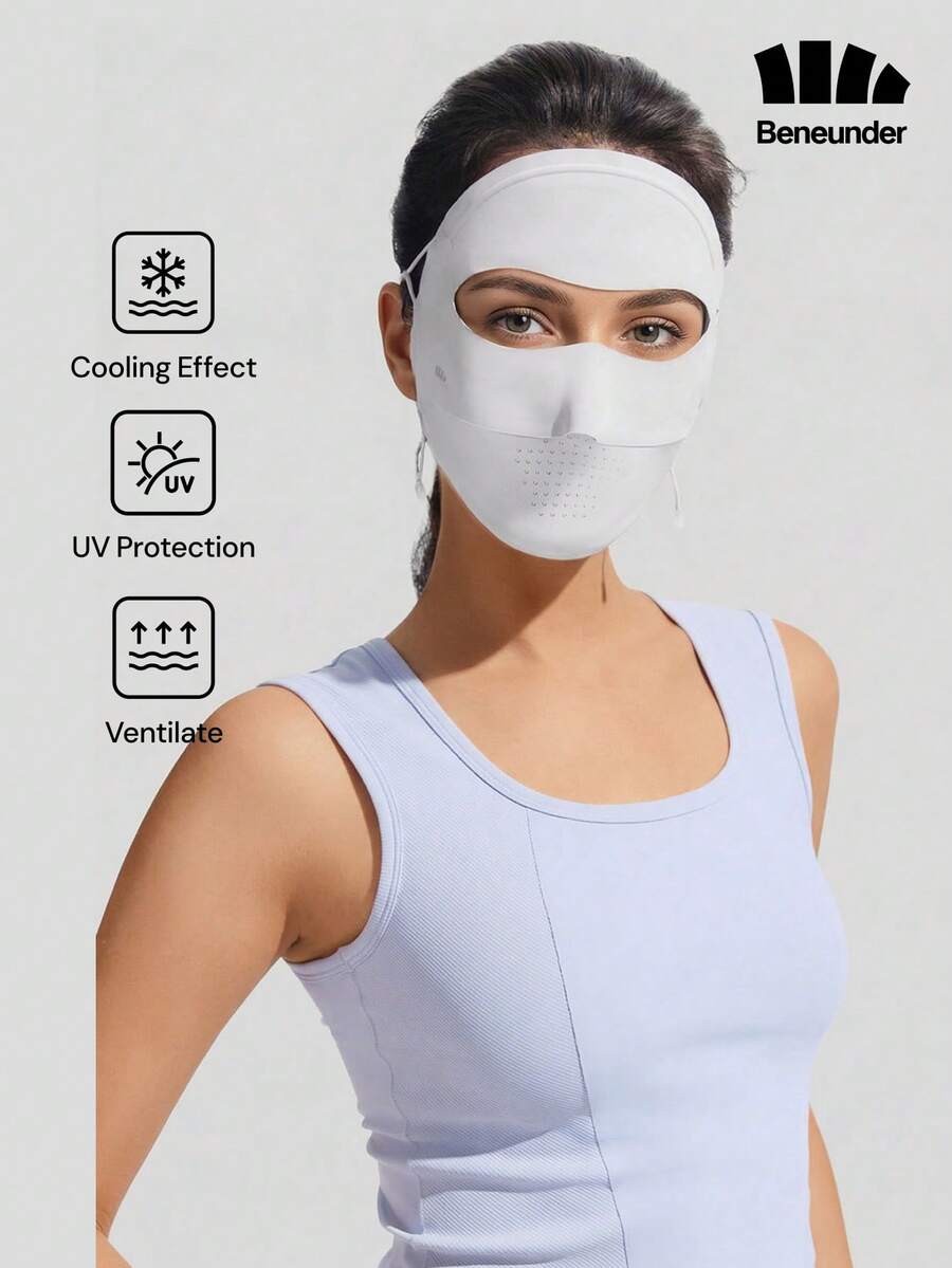 Beneunder Lightweight Seamless Sun-Protection Face Mask AL204 - Light Grey - View 1