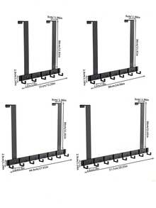 1pc Over-The-Door Hanger Rack, Wall-Mounted Clothes Hanger Hook, Garment Storage Shelf, Door Back Organizer Rack, Suitable For Bedroom And Bathroom - White - View 6