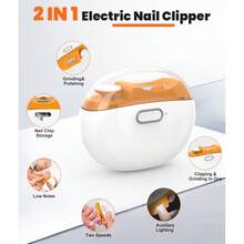 Electric Nail Clipper Automatic Nail Trimmer & Grinder With Nail Debris Storage Bin, Portable Home Nail Grooming & Polishing Tool For Adults - View 3