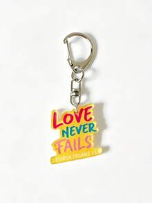 1pc/4pcs Inspirational Quote Keychain, Personalized Style Pendant Keyring, Backpack Accessory, Bag Charms, Car Keychain, Gifts For Family And Friends - Multicolor - View 9