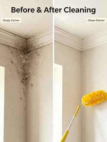 5/2/1pc Yellow Flexible Bendable Retractable Microfiber Feather Duster, Washable Reusable Anti-Scratch Static Dusting Brush With Long Retractable Handle, Home Cleaning Tool For Ceiling Fans, High Ceilings, Corners, Blinds, Furniture - A - View 9