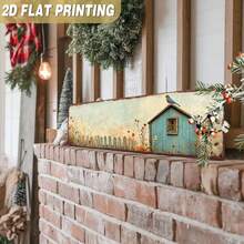 1pc Rustic Blue Bird House Metal Sign - Vintage Farmhouse Wall Decor, Suitable For Home, Country Style Decoration Sign, Farmhouse, Living Room, Bedroom, Entryway Rustic Wall Decor, Iron Material, 2D Flat Design, Random Hole Position - A - View 9