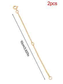 2pcs Stainless Steel Spring Clasp Extended Tail Chain Adjuster Chains For Connector Necklace Jewelry Making DIY Accessories - DIY Extension Chain - View 7