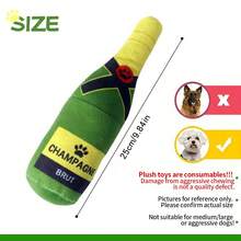 Dog Squeaky Plush Doll, Wine Bottle Shaped Interactive Chew Doll, Soft Filled Pet Sound Doll, Suitable For Dogs And Cats Plush Chew Doll - Multicolor - View 2
