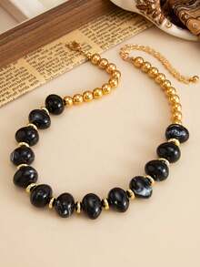 Fashion Resin Rendered Bead String Necklace - Unique And Versatile Accessory - Beaded Necklace - View 5