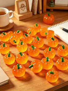 1/10/20 Halloween Pumpkin Decorations, Mini Pumpkin Ornaments, Artificial Vegetable Pumpkin Desktop Decor, Miniature Landscape Decoration, Suitable For Garden, Patio And Car DIY Decoration, Vibrant Colors, Collectible, Candy Bag Fillers - Multi-color - View 1