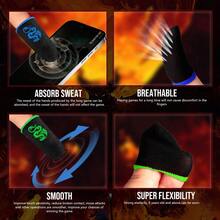6PCS/12PCS, Dragon Pattern Gaming Finger Sleeves, Breathable Sweatproof Touchscreen Thumb Sleeves, Anti-Slip Finger Covers For Mobile Gaming - Blue - View 6