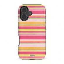 VESPOP Funda de teléfono con rayas de contraste, estilo retro Ins, cobertura completa, funda protectora a prueba de golpes - Para IPhone 18/17/16/15/14/13/12/11 Pro Max/Pro Plus/12 Mini/13 Mini, compatible con Galaxy S26 S25 S24 S23 S22 S21 Plus Ultra, compatible con Pixel 8 9 10 PRO - Color mixto 1 - Ver 6