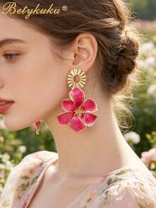 Betykuku 1/6 Pairs Colorful Flower Earrings Set For Women And Girls, Daily Casual Party Jewelry Gift - 6 Pairs Set - View 7