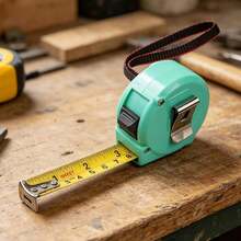 Cintaétrica de acero de/5m con doble escala (pulgadas yétrica), cintaétrica retráctil con bloqueo automático, equipada con carcasa de ABS a prueba de golpes y cordón anticaída, adecuada para profesionales del bricolaje, verde: herramientas y suministros para decoración del hogar. - 5 metros - Ver 6