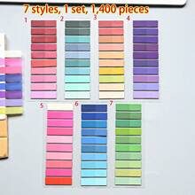 1pc/7pcs/20pcs Gradient Multicolor Mixed Index Sticky Notes, 200 Sheets Per Card, Self-Adhesive Page Markers, Office & Study Stationery, For File Classification And Note-Taking School Supplies - one-size - View 31
