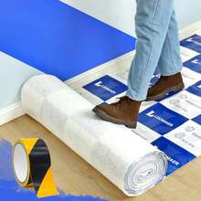 Plastic Flooring - White/Blue - View 2