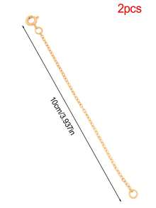 2 buah Gesper Pegas Stainless Steel Rantai Ekor Panjang Aksesoris Pengatur Rantai untuk Konektor Kalung Pembuatan Perhiasan DIY - Rantai ekstensi DIY - View 10