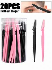 60/30/12/6/3/1pc Eyebrow Trimmer And Razor, Exfoliating Shaving Tool, Body Hair Removal Trimmer And Facial And Set, Long Handle Blade With Precision Protective Cover, Women's Eyebrow Shaping Tool, Suitable For Daily Or Travel Use., Face Razor - Multicolor - View 17