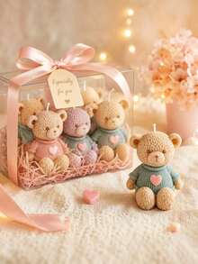 1pc Heart-Shaped Sweater Bear Silicone Mold, Suitable For DIY Crafts - Suitable For Handmade Sweater Bears, Candle Making, Wax Mold, Rectangular Bear Shape With Sweater, Desktop Decoration For DIY Enthusiasts And Artisans - Sweater Bear Mold - View 8