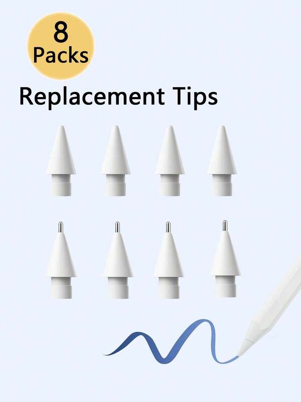 2/4/6/8pcs Upgraded Replacement Tips, Compatible With Pencil Pro, Apple 2nd/1st Gen USB-C And Crayon Digital Pens, With Storage Box Needle-Shaped Tips, Pro Pen Set