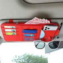 1pc Car Sun Visor Organizer Bag, Multifunctional Creative Minimalist Car Card Holder, Document Clip, Eyewear Storage Holder - Car Storage Clip - View 3