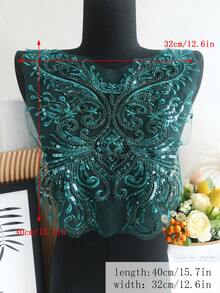 New Handmade Embroidered Lace Applique Sequin Beaded 3D Floral Chest Decoration DIY Wedding Dress Gown Accessory/Length:40CM/Width:32CM - Mauve Purple - View 14