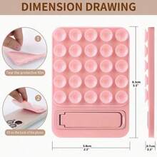 2-In-1 Silicone Suction Cup Phone Back Sticker Stand, Multi-Functional Adhesive Phone Holder, Portable Slouchy Desktop Phone Stand For Watching Movies, Multiple Colors Available - Multicolor - View 9