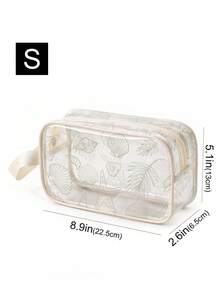 Multifunctional Toiletry Bag, Transparent PVC Makeup Bag, Portable Large Capacity Travel Transparent Makeup Bag, Zippered Makeup Box, Makeup Beauty Storage Bag, Handheld Toiletry Bag, Beach Bag, Makeup Brush Storage Bag, Towel Storage Bag, Beach Accessories, Home Decor Essential, Bohemian Style, Suitable For Holiday Beach Use, Bathroom Storage, Bedroom Storage - Ocean World - View 15