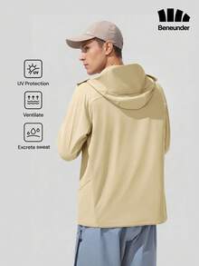 Beneunder Men's Breathable Cooling Sun-Protection Jacket (Regular Fit) AL106 - Apricot - View 1