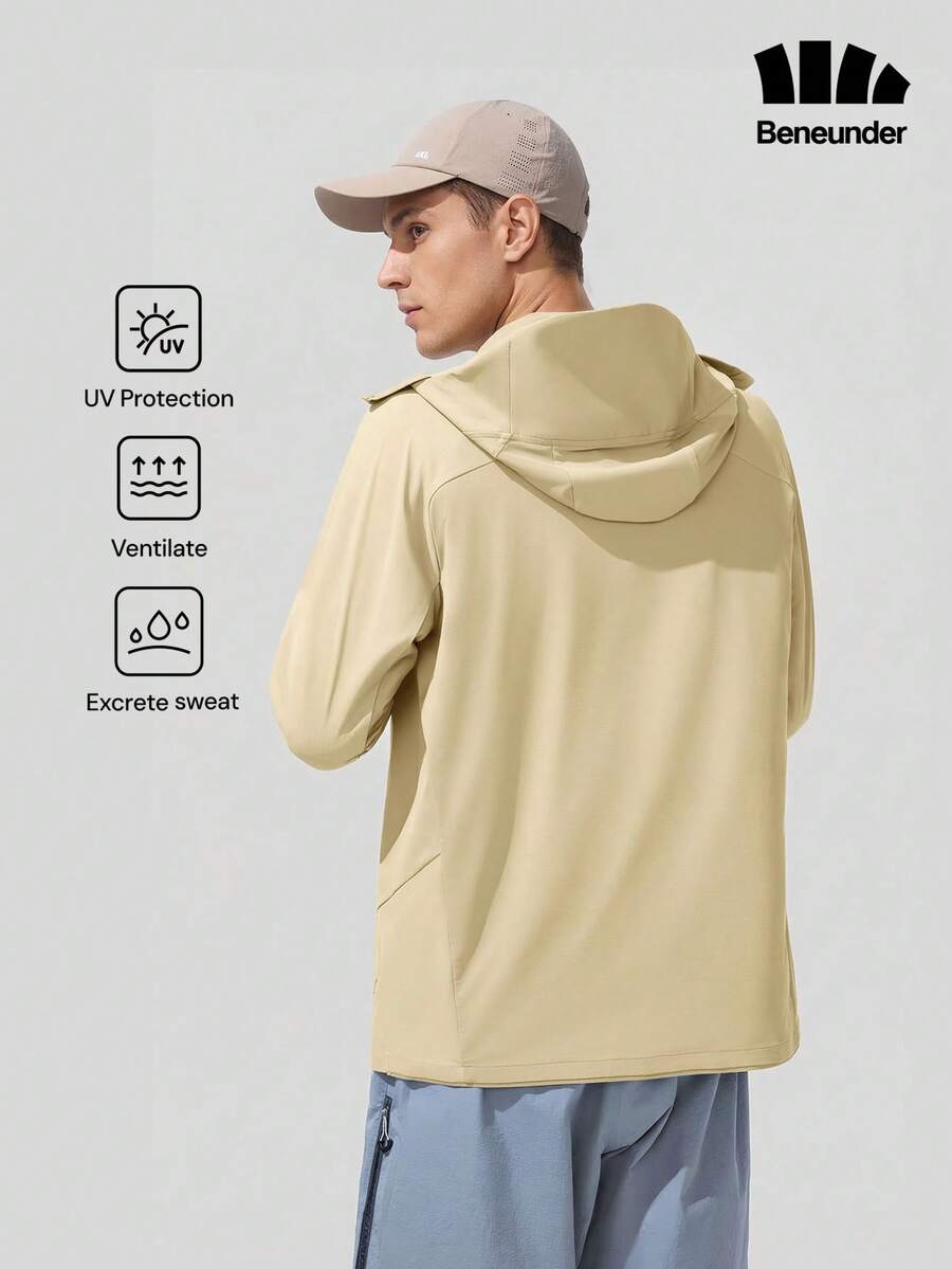 Beneunder Men's Breathable Cooling Sun-Protection Jacket (Regular Fit) AL106 - Apricot - View 1