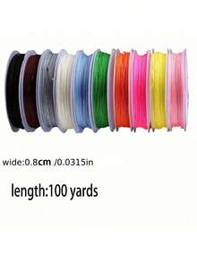 10 Rolls Mixed Color Flat Elastic Cord Set, Rich Color Palette, Flexible And Durable, Resistant To Loosening And Breaking. Combines Chinese Knot Weaving And Beading Functions, Flat Material Easy To Knot, Suitable For Weaving Bracelets, Necklaces, Anklets, Hand Ropes, Pendants And Other Jewelry, Essential Basic Material For Handmade DIY Jewelry, Chinese Style Crafts, Beading Creations. - A7 - View 4
