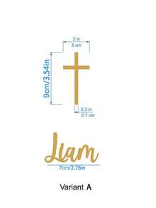 1pc Customized Acrylic Name Cross Cake Topper, Personalized Baptism Cake Decoration, Gold Mirror Acrylic Material, Multiple Sizes Available, Home Decor, Souvenir, God Bless - Name Cross Tags - View 10