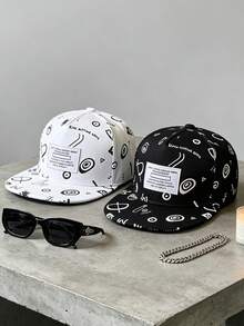 1 Pc Men's Hat, Large Head Circumference, Flat-Brim, Streetwear, Skate Cap, Breakdancing Cap, Hip-Hop Cap, Unisex Baseball Cap - Multicolor - View 4