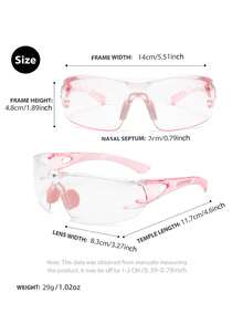 1 Pair Colorful Candy-Colored Frameless Rimmed Unisex Outdoor Cycling Glasses - Multicolor - View 6