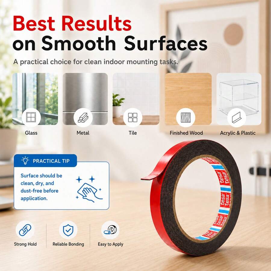 Tesa Protable Double Sided PET Tape High Adhesion Strong Thin Polyester For Industrial Electronics Splicing Mounting Fixing - 20mm X 5m - View 1
