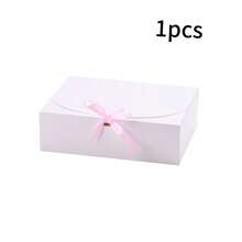 1/8/16pcs White Foldable Paper Gift Boxes 10.6*7.8*3.1 Inches With Pink Satin Bow Ribbon, Bridesmaid Invitation Packaging Box, Suitable For Wedding, Bridal Shower, Baby Shower Party Favors - View 8