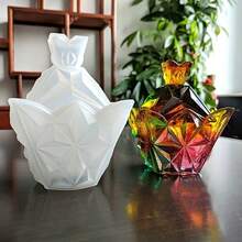3D Diamond Pyramid Faceted Storage Box Silicone Mold With Lid, Epoxy Resin Crystal Jewelry Storage Box Can Mold, DIY Cement Plaster Candle Holder Can Container Mold, Home Decor Gift - Multiple Styles - View 9