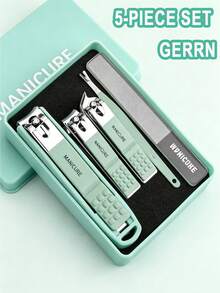 5pcs Anti-Splash Nail Clipper Set, Portable Handheld Nail Trimmer, Manicure Scissors, Nail Clippers, Personal Care Tools With Travel Carrying Case, Pink/Yellow/Green Available - Multicolor - View 11