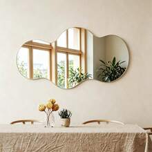 1pc Asymmetrical Wavy Acrylic Wall Mirror, Frameless Decorative Mirror, Aesthetic Asymmetrical Shaped Hanging Mirror, Creative Wall Mirror, Suitable For Bedroom, Bathroom, Living Room Home Wall Decor - Irregular - View 8
