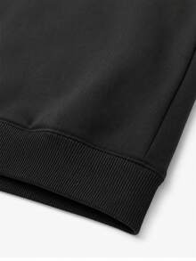 Women's Dual-Metal Drawstring Hooded Sports Sweatshirt, One-Piece Kangaroo Pocket Casual Sweatshirt - Black - View 8