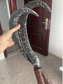 Foice Realista de Ceifador para Cosplay, Pegadinha e Adereço de Performance de Halloween, Plástico, Convenção de Quadrinhos - Multicolorido - Visão 8