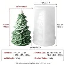 3D Layered Christmas Tree Silicone Candle Mold, Dual-Tone Green And Cream Matte Pine Mold With Gold Trim, Embossed Snowflake And Star Decorative Details, Flexible Heat-Resistant Non-Stick Silicone, Reusable For Soy Wax, Soap, Epoxy Resin, Plaster DIY Crafts, Formal Christmas Table Centerpiece And Luxury Holiday Gift Box Filler - Christmas Tree Mold - View 11
