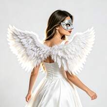 1 buah Sayap Bulu Malaikat & Iblis, Perlengkapan Kostum yang Dipersonalisasi untuk Dewasa, Cosplay, Pemotretan Liburan, Pertunjukan Festival, dan Berdandan, Halloween - A - View 2