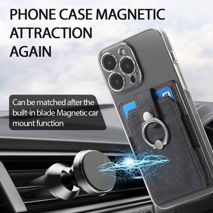 1 x Cell Phone Card Holder, PU Leather Wallet with Stand Function - Farbe wie abgebildet - Übersicht 5