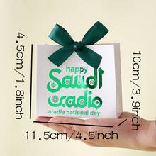 10 piezas/5 piezas Caja de regalo con cinta decorativa con patrón de palmera para el Día Nacional de Arabia Saudita, adecuada para fiesta temática del Día Nacional de Arabia Saudita, cinta para envolver regalos de dulces DIY - multicolor - Ver 9